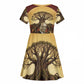 Léopold Sédar Senghor Kid Short Sleeve Dress Sacred Baobab Tree Design African Roots and Symbols Theme Negritude Movement - African Pride