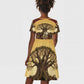 Léopold Sédar Senghor Kid Short Sleeve Dress Sacred Baobab Tree Design African Roots and Symbols Theme Negritude Movement - African Pride