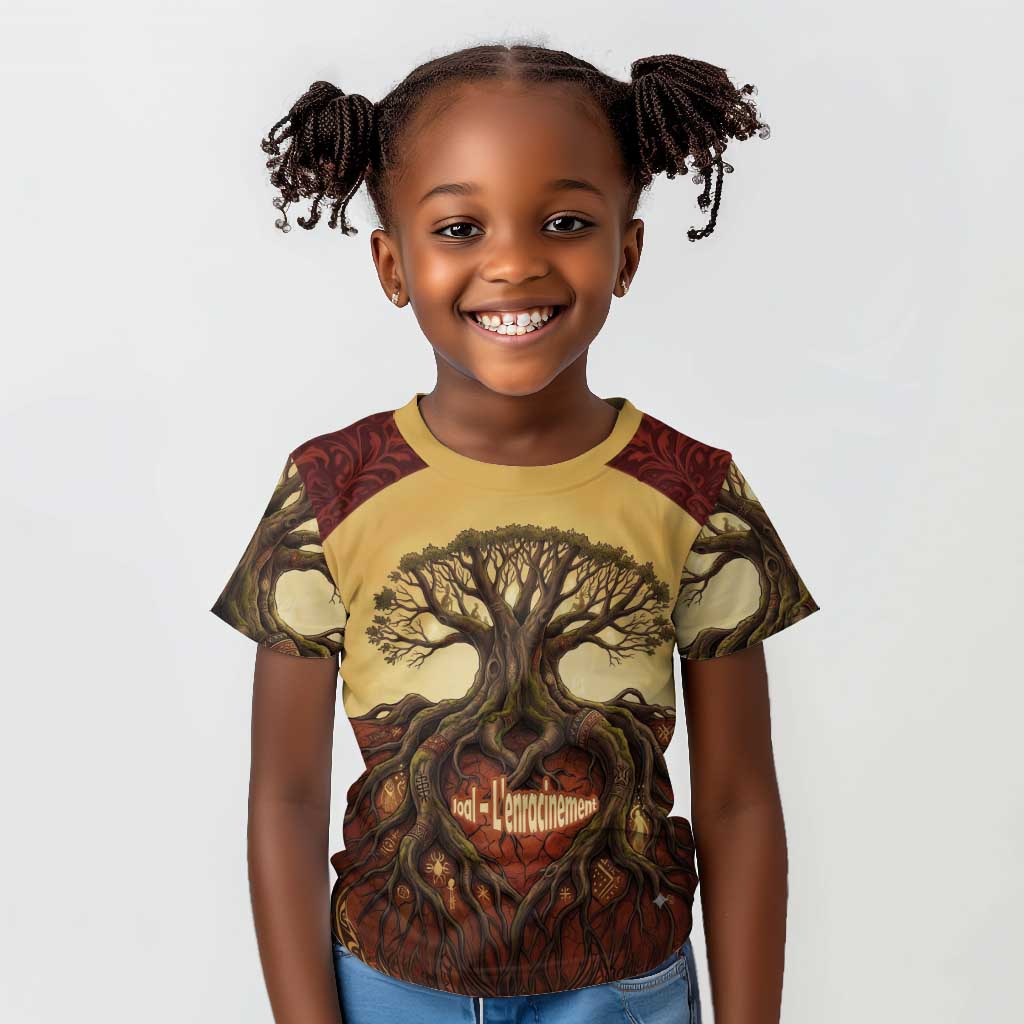 Léopold Sédar Senghor Kid T shirt Sacred Baobab Tree Design African Roots and Symbols Theme Negritude Movement - African Pride