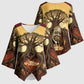 Léopold Sédar Senghor Kimono Sleeve Blouse Sacred Baobab Tree Design African Roots and Symbols Theme Negritude Movement - African Pride
