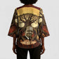Léopold Sédar Senghor Kimono Sleeve Blouse Sacred Baobab Tree Design African Roots and Symbols Theme Negritude Movement - African Pride