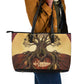 Léopold Sédar Senghor Leather Tote Bag Sacred Baobab Tree Design African Roots and Symbols Theme Negritude Movement - African Pride