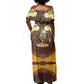 Léopold Sédar Senghor Off Shoulder Maxi Dress Sacred Baobab Tree Design African Roots and Symbols Theme Negritude Movement - African Pride