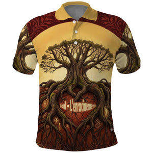 Léopold Sédar Senghor Polo Shirt Sacred Baobab Tree Design African Roots and Symbols Theme Negritude Movement - African Pride