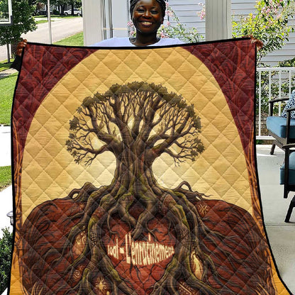 Léopold Sédar Senghor Quilt Sacred Baobab Tree Design African Roots and Symbols Theme Negritude Movement - African Pride