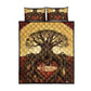 Léopold Sédar Senghor Quilt Bed Set Sacred Baobab Tree Design African Roots and Symbols Theme Negritude Movement - African Pride