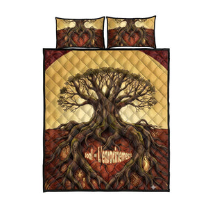 Léopold Sédar Senghor Quilt Bed Set Sacred Baobab Tree Design African Roots and Symbols Theme Negritude Movement - African Pride