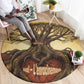Léopold Sédar Senghor Round Carpet Sacred Baobab Tree Design African Roots and Symbols Theme Negritude Movement - African Pride
