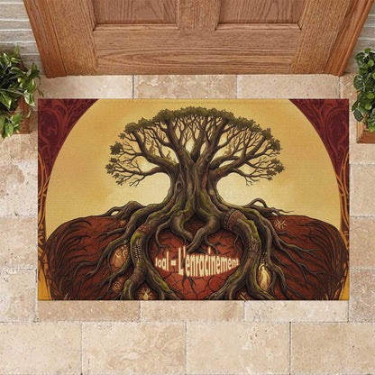 Léopold Sédar Senghor Rubber Doormat Sacred Baobab Tree Design African Roots and Symbols Theme Negritude Movement - African Pride