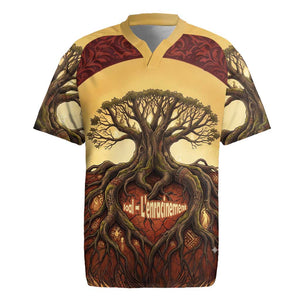 Léopold Sédar Senghor Rugby Jersey Sacred Baobab Tree Design African Roots and Symbols Theme Negritude Movement - African Pride