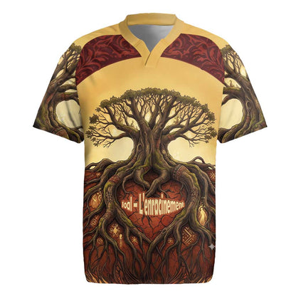 Léopold Sédar Senghor Rugby Jersey Sacred Baobab Tree Design African Roots and Symbols Theme Negritude Movement - African Pride