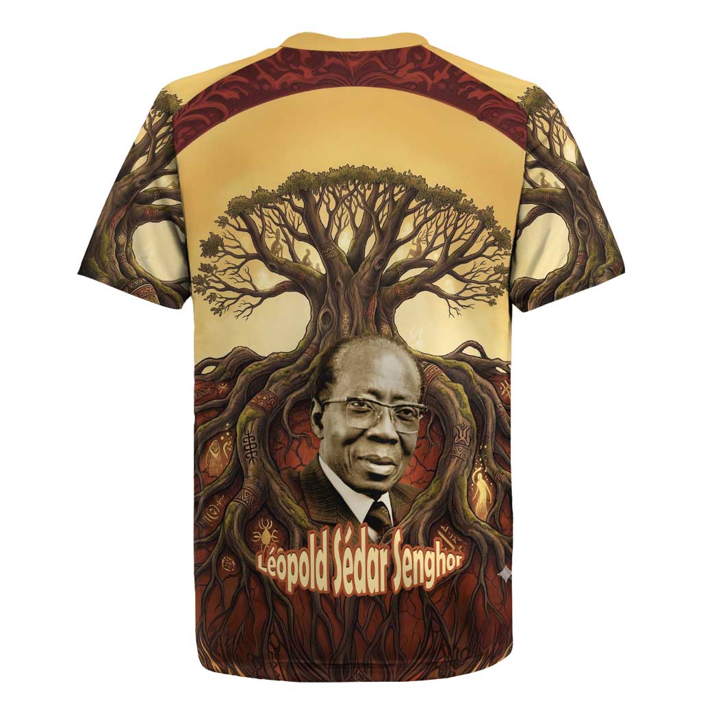 Léopold Sédar Senghor Rugby Jersey Sacred Baobab Tree Design African Roots and Symbols Theme Negritude Movement - African Pride