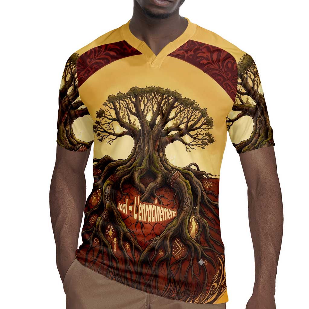 Léopold Sédar Senghor Rugby Jersey Sacred Baobab Tree Design African Roots and Symbols Theme Negritude Movement - African Pride
