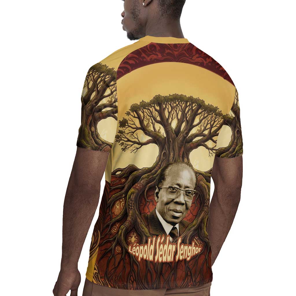 Léopold Sédar Senghor Rugby Jersey Sacred Baobab Tree Design African Roots and Symbols Theme Negritude Movement - African Pride