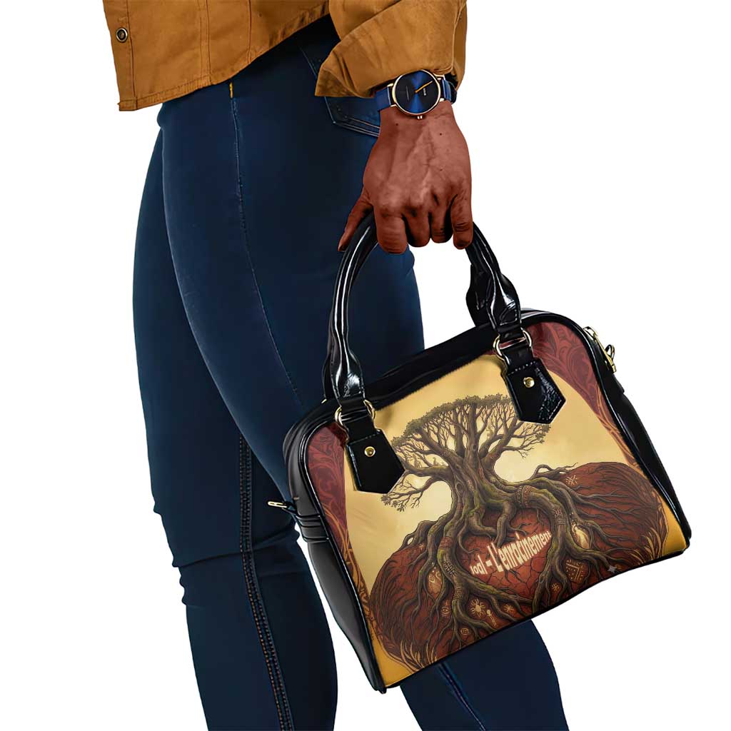 Léopold Sédar Senghor Shoulder Handbag Sacred Baobab Tree Design African Roots and Symbols Theme Negritude Movement - African Pride