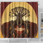 Léopold Sédar Senghor Shower Curtain Sacred Baobab Tree Design African Roots and Symbols Theme Negritude Movement - African Pride