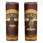 Léopold Sédar Senghor Skinny Tumbler Sacred Baobab Tree Design African Roots and Symbols Theme Negritude Movement - African Pride