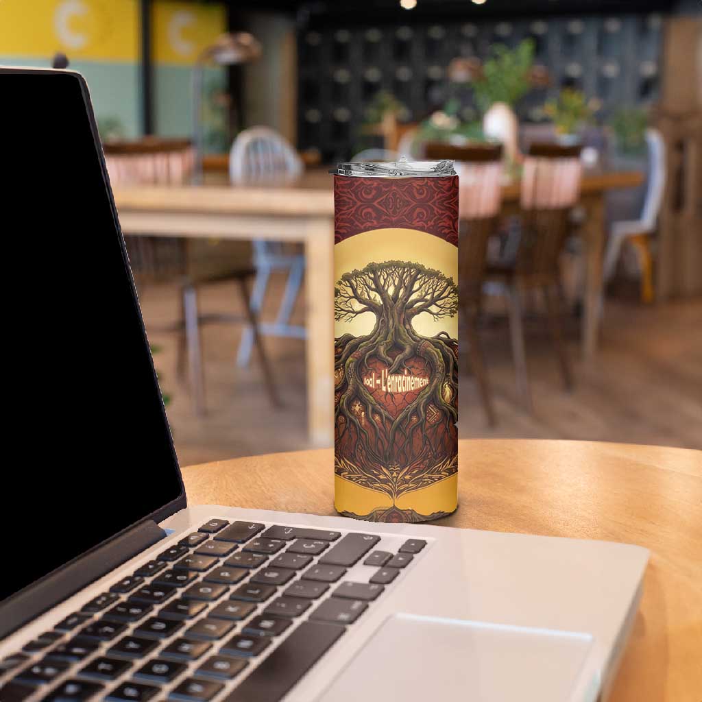 Léopold Sédar Senghor Skinny Tumbler Sacred Baobab Tree Design African Roots and Symbols Theme Negritude Movement - African Pride