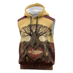 Léopold Sédar Senghor Sleeveless Hoodie Sacred Baobab Tree Design African Roots and Symbols Theme Negritude Movement - African Pride