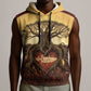 Léopold Sédar Senghor Sleeveless Hoodie Sacred Baobab Tree Design African Roots and Symbols Theme Negritude Movement - African Pride