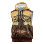 Léopold Sédar Senghor Sleeveless Zip Hoodie Sacred Baobab Tree Design African Roots and Symbols Theme Negritude Movement - African Pride