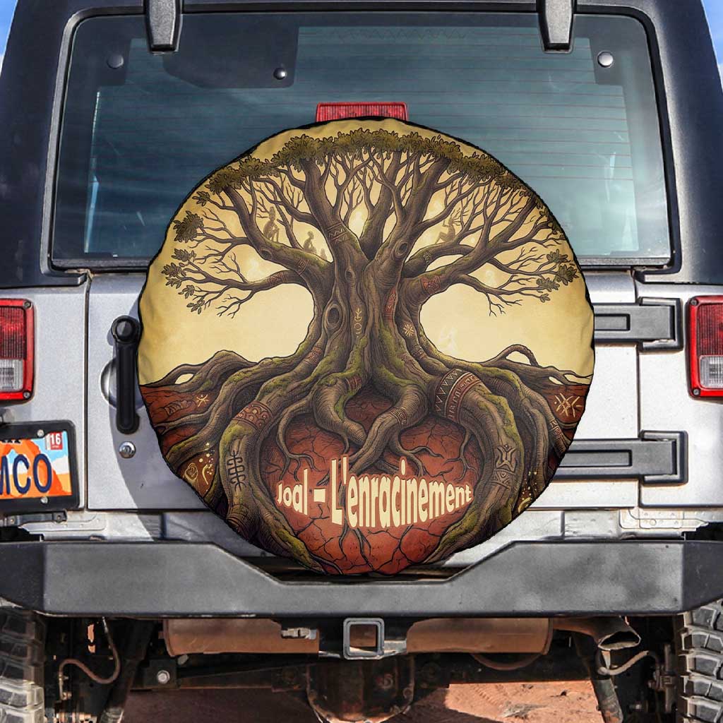 Léopold Sédar Senghor Spare Tire Cover Sacred Baobab Tree Design African Roots and Symbols Theme Negritude Movement - African Pride