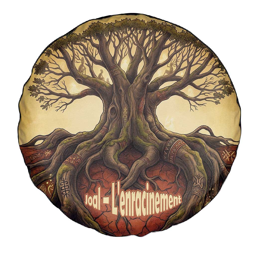 Léopold Sédar Senghor Spare Tire Cover Sacred Baobab Tree Design African Roots and Symbols Theme Negritude Movement - African Pride