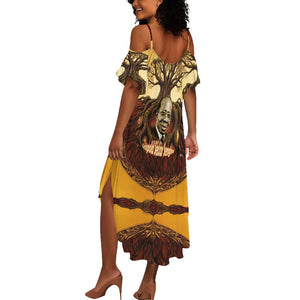 Léopold Sédar Senghor Summer Maxi Dress Sacred Baobab Tree Design African Roots and Symbols Theme Negritude Movement - African Pride