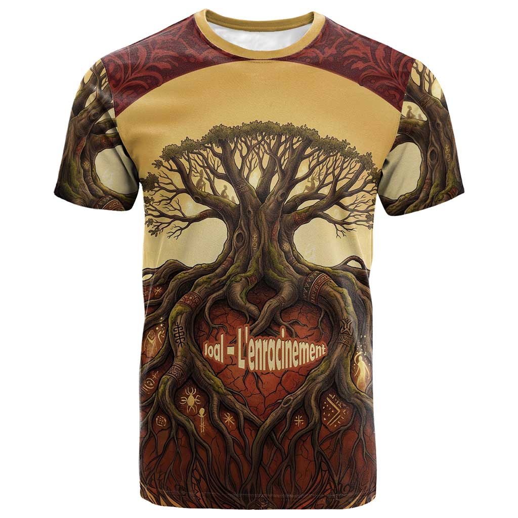 Léopold Sédar Senghor T shirt Sacred Baobab Tree Design African Roots and Symbols Theme Negritude Movement - African Pride