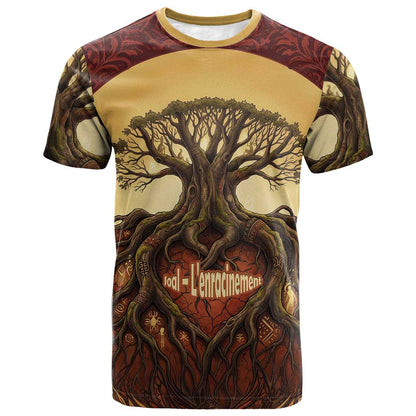 Léopold Sédar Senghor T shirt Sacred Baobab Tree Design African Roots and Symbols Theme Negritude Movement - African Pride