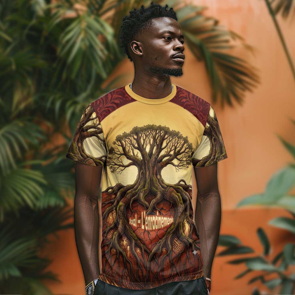 Léopold Sédar Senghor T shirt Sacred Baobab Tree Design African Roots and Symbols Theme Negritude Movement - African Pride
