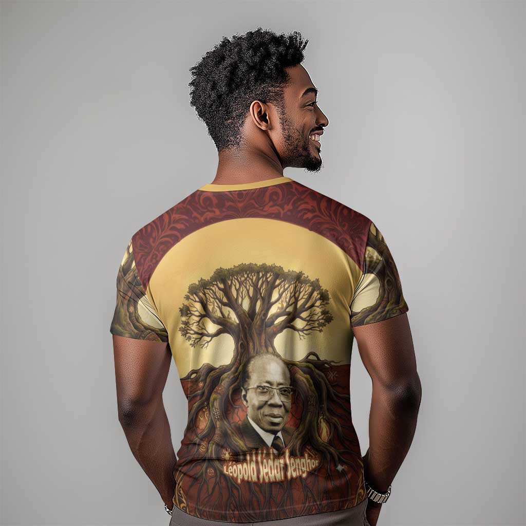 Léopold Sédar Senghor T shirt Sacred Baobab Tree Design African Roots and Symbols Theme Negritude Movement - African Pride