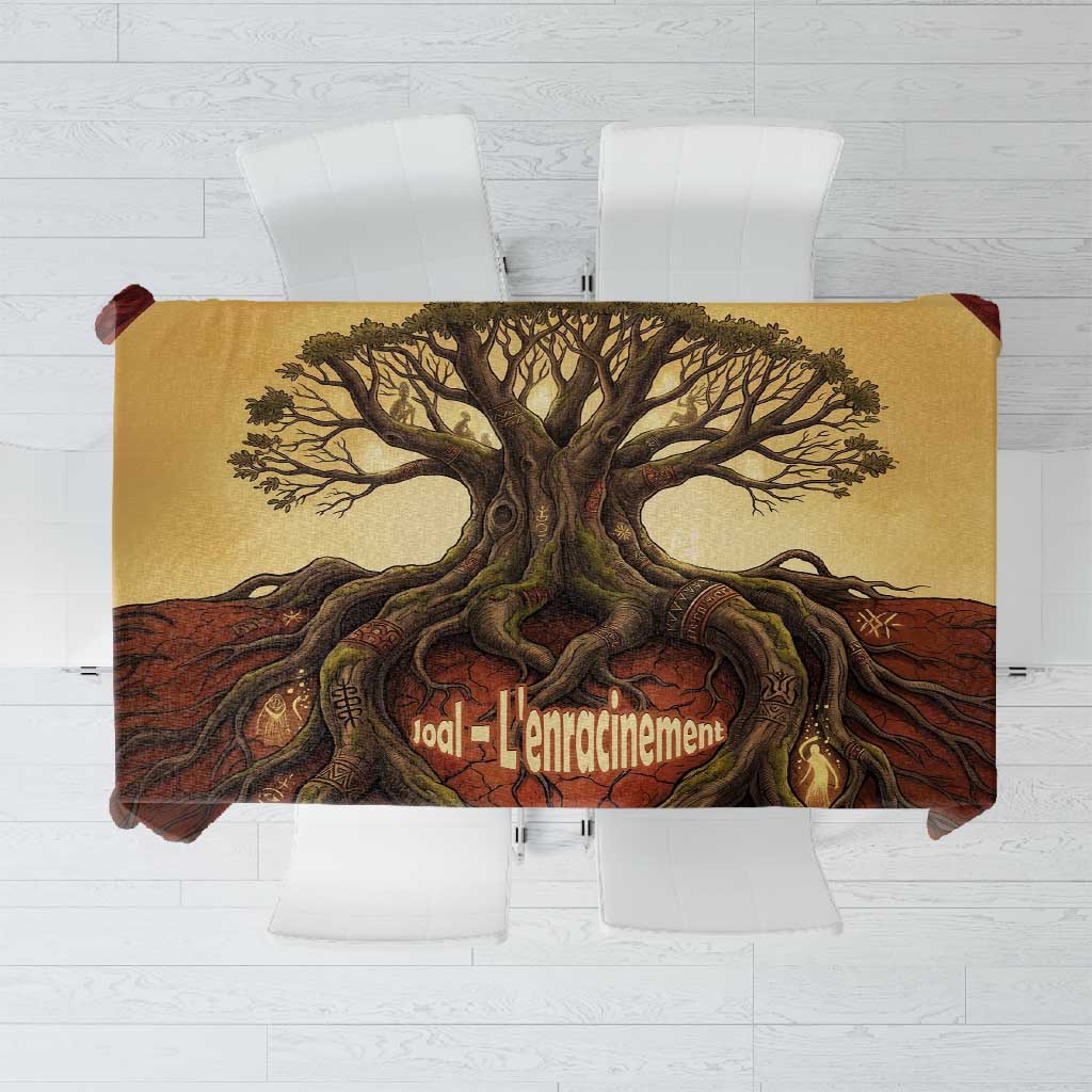 Léopold Sédar Senghor Tablecloth Sacred Baobab Tree Design African Roots and Symbols Theme Negritude Movement - African Pride