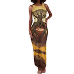Léopold Sédar Senghor Tank Maxi Dress Sacred Baobab Tree Design African Roots and Symbols Theme Negritude Movement - African Pride
