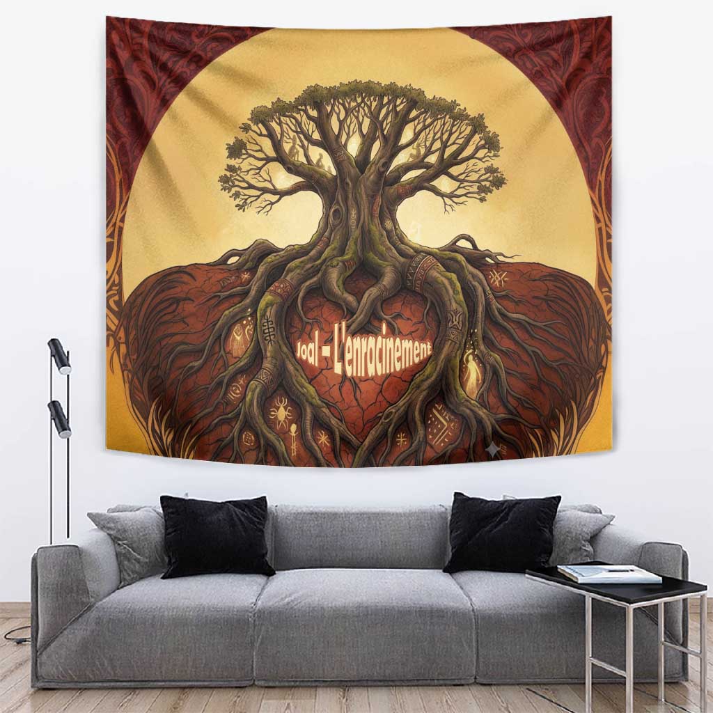 Léopold Sédar Senghor Tapestry Sacred Baobab Tree Design African Roots and Symbols Theme Negritude Movement - African Pride