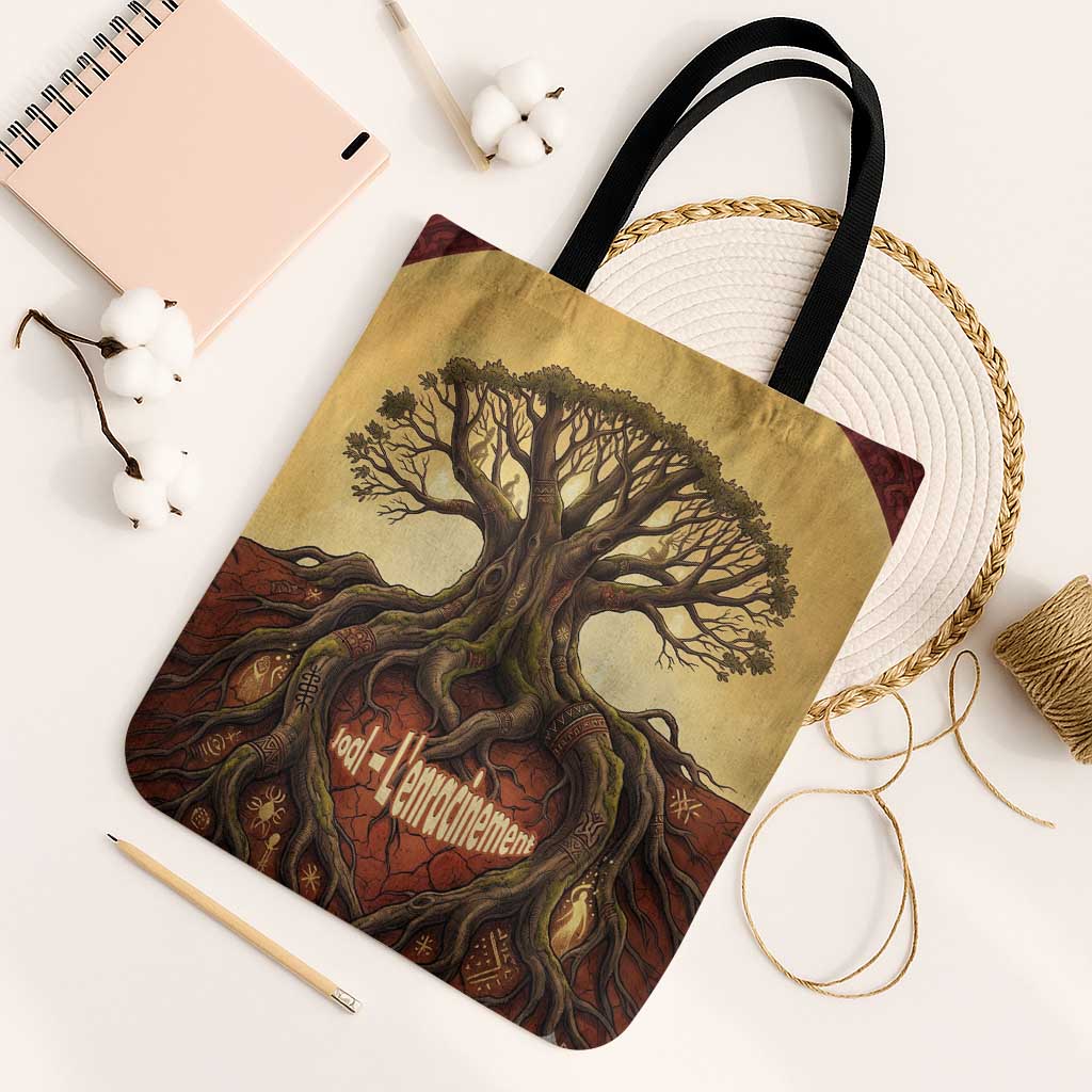 Léopold Sédar Senghor Tote Bag Sacred Baobab Tree Design African Roots and Symbols Theme Negritude Movement - African Pride