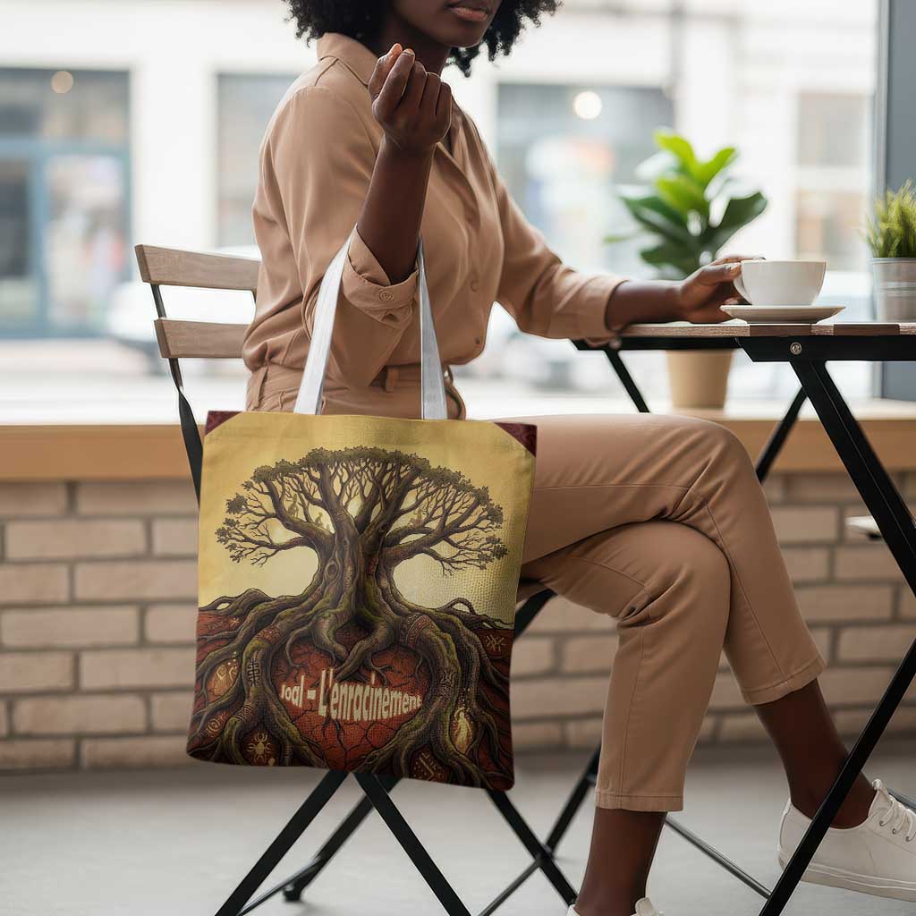 Léopold Sédar Senghor Tote Bag Sacred Baobab Tree Design African Roots and Symbols Theme Negritude Movement - African Pride
