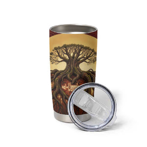 Léopold Sédar Senghor Tumbler Cup Sacred Baobab Tree Design African Roots and Symbols Theme Negritude Movement - African Pride