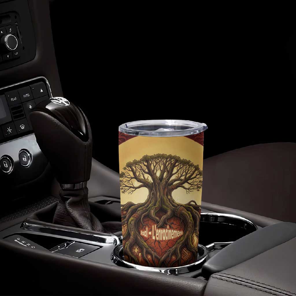 Léopold Sédar Senghor Tumbler Cup Sacred Baobab Tree Design African Roots and Symbols Theme Negritude Movement - African Pride