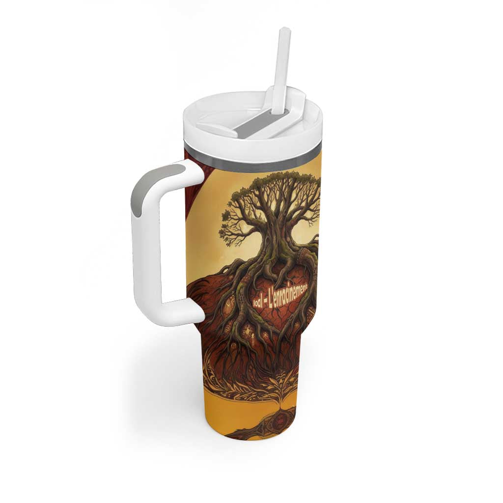 Léopold Sédar Senghor Tumbler With Handle Sacred Baobab Tree Design African Roots and Symbols Theme Negritude Movement - African Pride