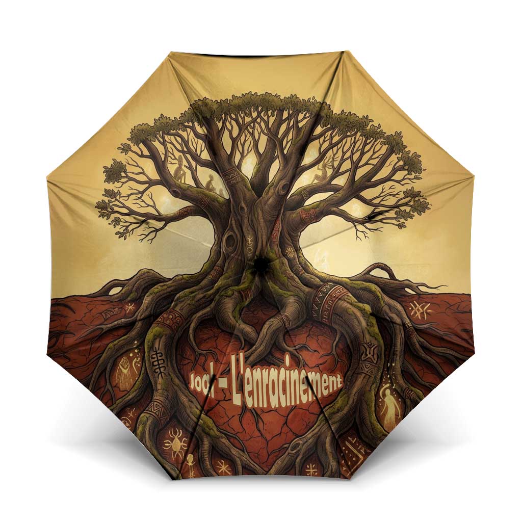 Léopold Sédar Senghor Umbrella Sacred Baobab Tree Design African Roots and Symbols Theme Negritude Movement - African Pride