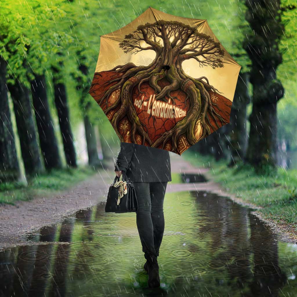 Léopold Sédar Senghor Umbrella Sacred Baobab Tree Design African Roots and Symbols Theme Negritude Movement - African Pride