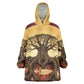 Léopold Sédar Senghor Wearable Blanket Hoodie Sacred Baobab Tree Design African Roots and Symbols Theme Negritude Movement - African Pride