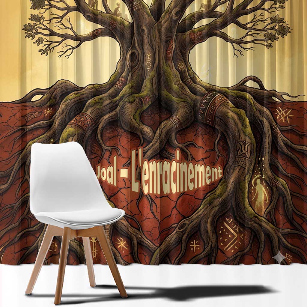 Léopold Sédar Senghor Window Curtain Sacred Baobab Tree Design African Roots and Symbols Theme Negritude Movement - African Pride
