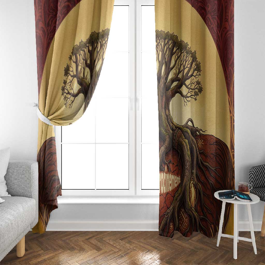 Léopold Sédar Senghor Window Curtain Sacred Baobab Tree Design African Roots and Symbols Theme Negritude Movement - African Pride