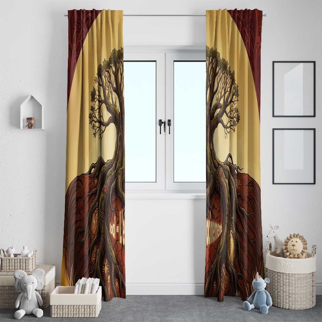 Léopold Sédar Senghor Window Curtain Sacred Baobab Tree Design African Roots and Symbols Theme Negritude Movement - African Pride