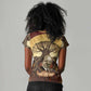 Léopold Sédar Senghor Women V-Neck T-Shirt Sacred Baobab Tree Design African Roots and Symbols Theme Negritude Movement - African Pride