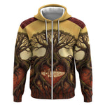 Léopold Sédar Senghor Zip Hoodie Sacred Baobab Tree Design African Roots and Symbols Theme Negritude Movement - African Pride