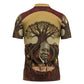 Léopold Sédar Senghor Zipper Polo Shirt Sacred Baobab Tree Design African Roots and Symbols Theme Negritude Movement - African Pride