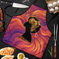 Léopold Sédar Senghor Apron Femme Noire Silhouette with Africa Map Pattern Vibrant Swirl Background - African Pride